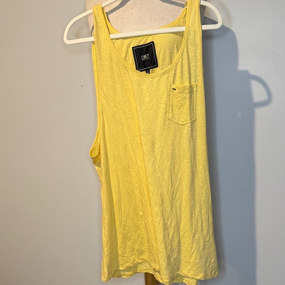 Obey women’s XL Bright Yellow Tank Top/dress NWOT